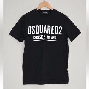 Dsquared2 Black Logo Print Short Sleeve Crewneck T-Shirt Size M Mens